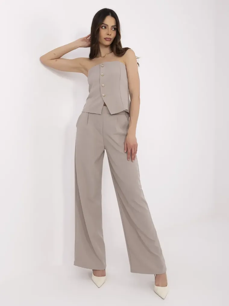 Komplet damski, beżowy, Italy Moda