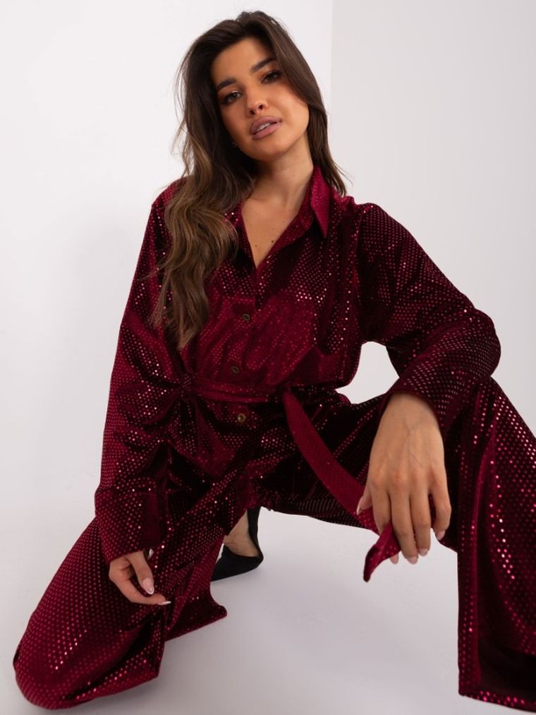 Komplet damski, bordowy, Lakerta