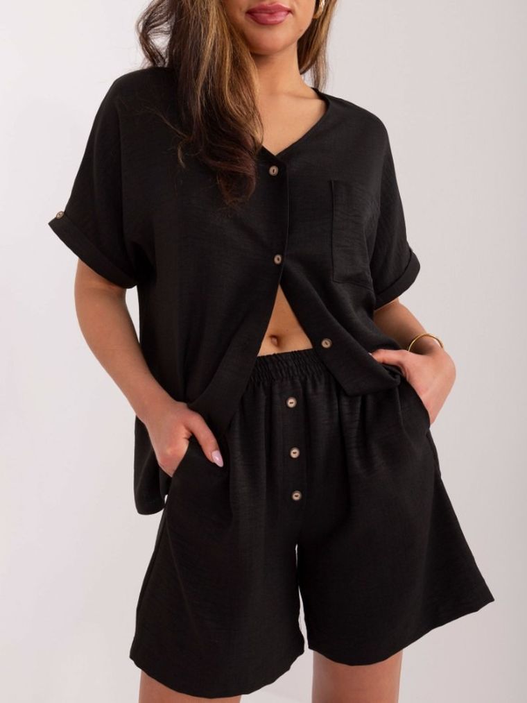 Komplet damski, czarny, Lakerta