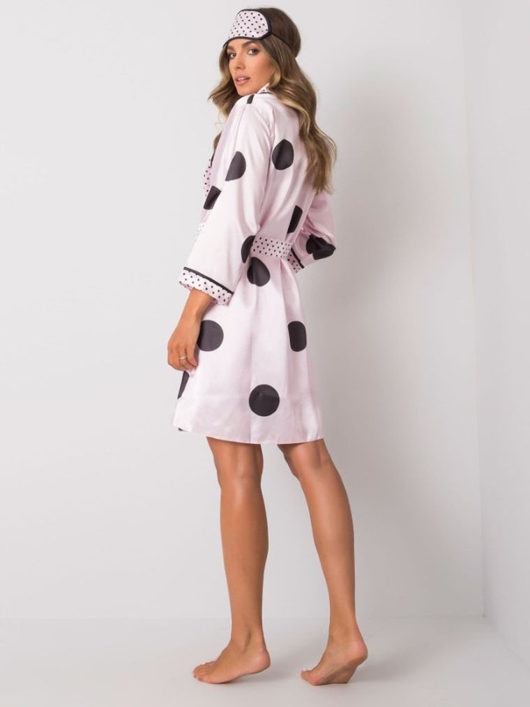 Komplet damski, Koszula nocna bez rękawów, Szlafrok, różowy, Xsapienza