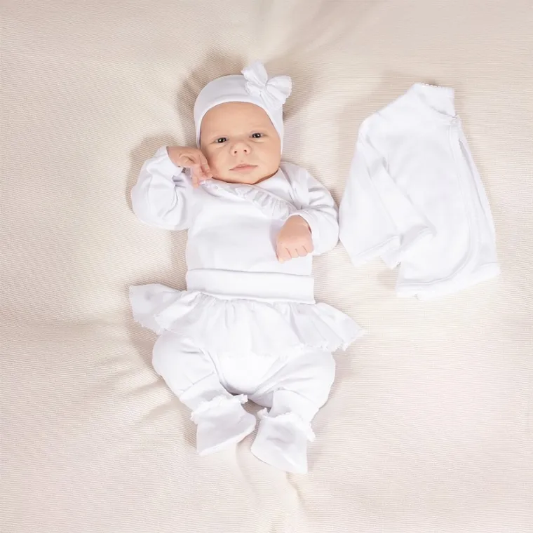 Komplet dziewczęcy 5-częściowy, biały, Nicol