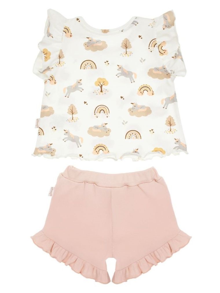 Komplet dziewczęcy, Bluzka z krótkim rękawem, Szorty, mix, Nicol