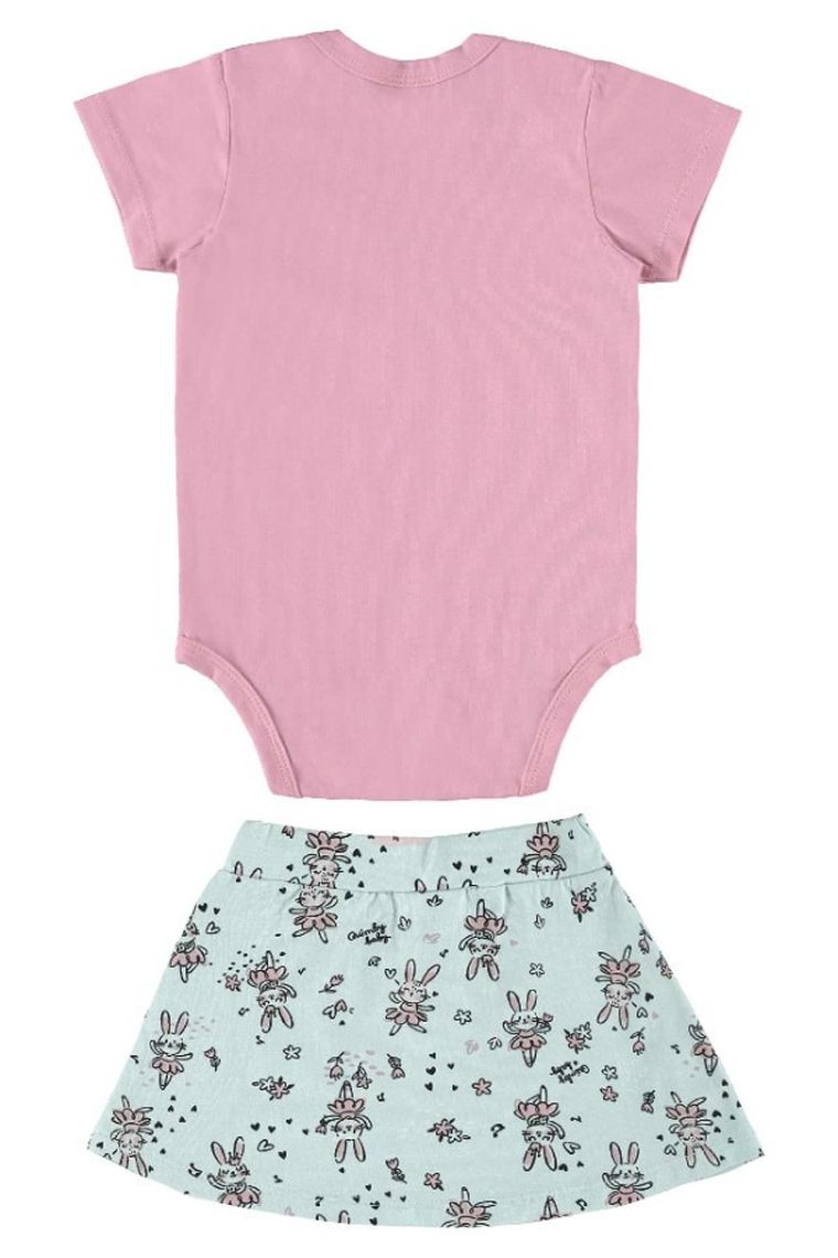 Komplet dziewczęcy, Body z krókim rękawem, Spódnica, mix, Quimby