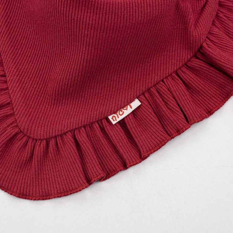 Komplet dziewczęcy, Czapka, Apaszka, bordowy, Nicol