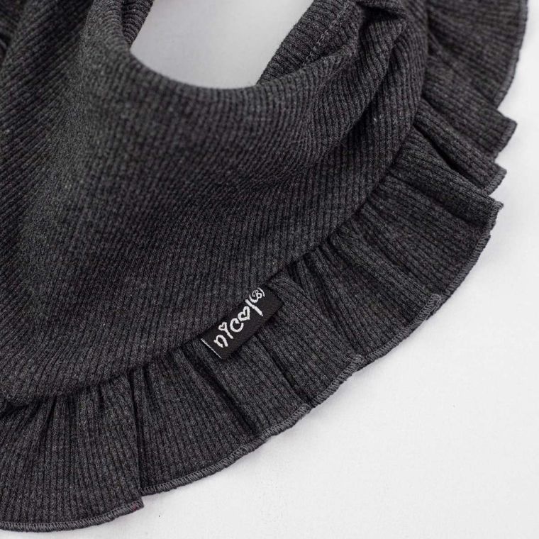 Komplet dziewczęcy, Czapka, Apaszka, grafitowy, Nicol