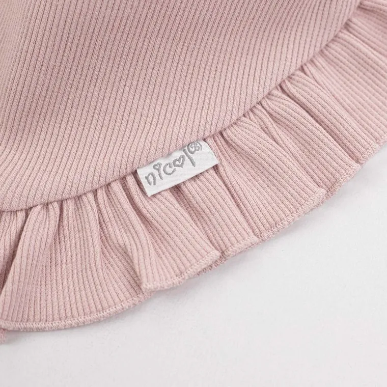 Komplet dziewczęcy, Czapka, Apaszka, jasnoróżowy, Nicol