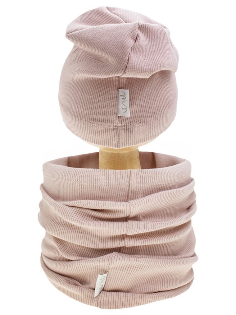 Komplet dziewczęcy, Czapka, Komin, różowy, Nicol