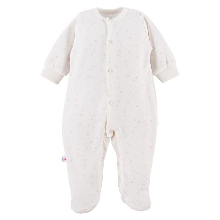 Komplet niemowlęcy, Czapka, Body z długim rękawem, Półśpiochy, Pajac, ecru, Eevi