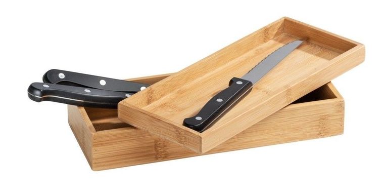 Komplet tac łazienkowych, Terra, bambus, 2 szt.