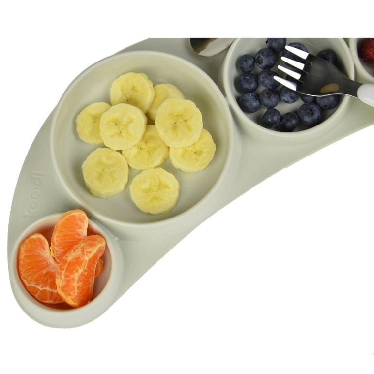 Koo-di, Tiny Tapas, silikonowy talerz, light grey