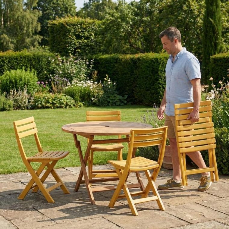 Koopman, Komodo, krzesła cateringowe, składane, plastikowe, beżowe, 4 szt.