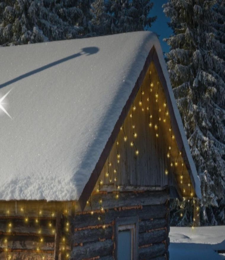 Koopman, lampki choinkowe, kurtyna świetlna zewnętrzna, 360 led, ciepły biały