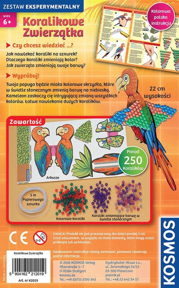 Kosmos, Koralikowe Zwierzątka, zestaw eksperymentalny