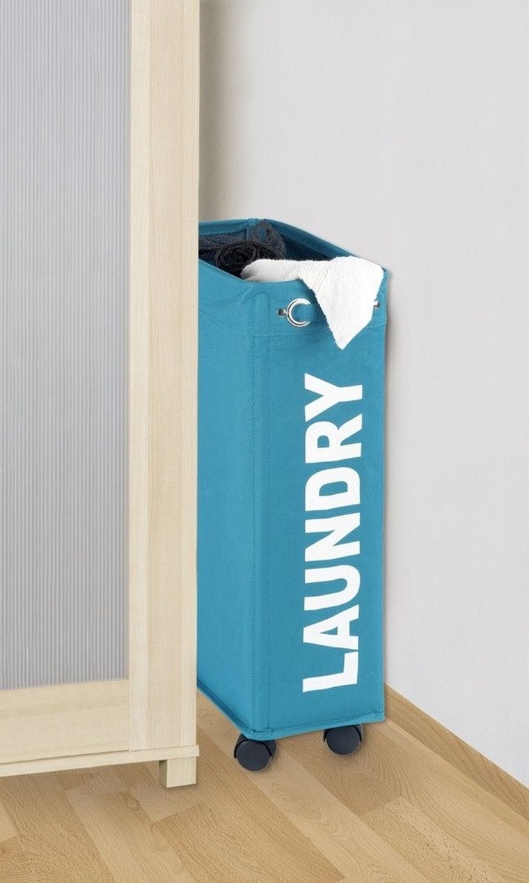 Kosz na pranie Corno, pojemnik 43 l, turkusowy