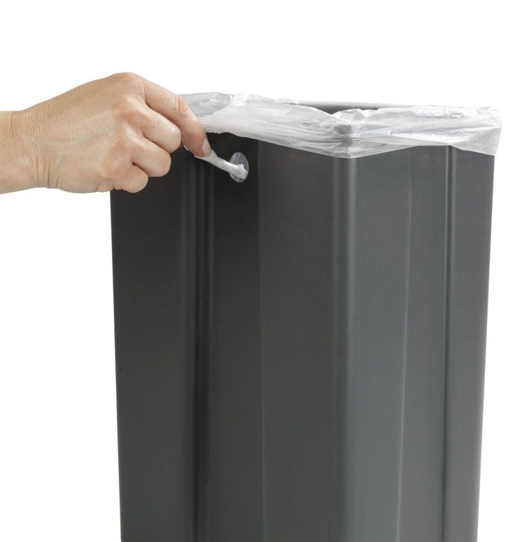 Kosz na śmieci, wiszący, szary, 12l