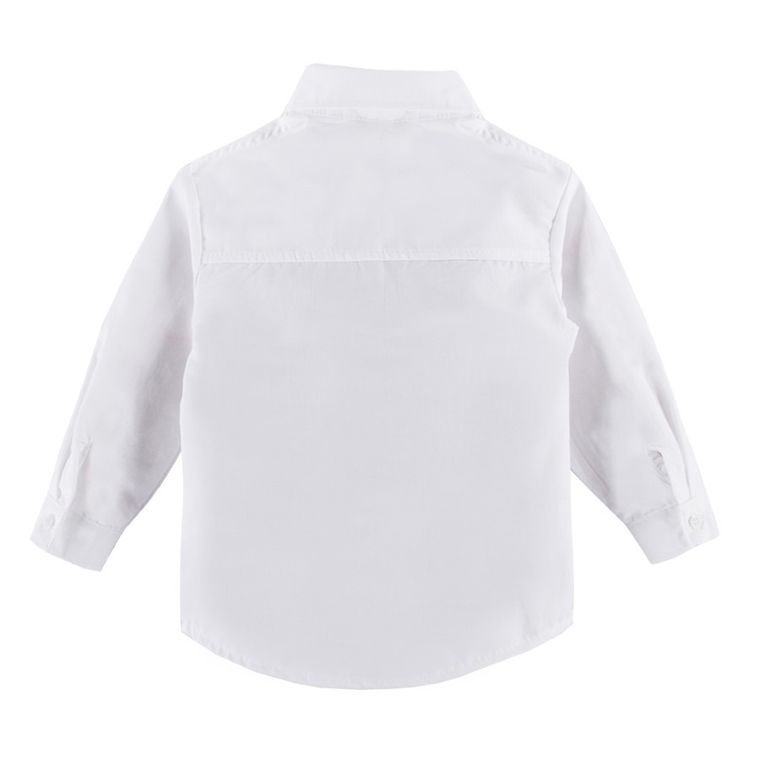 Koszula chłopięca z długim rękawem, biała, Eevi