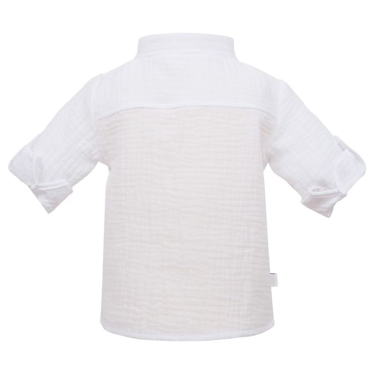Koszula chłopięca z długim rękawem, biała, Eevi