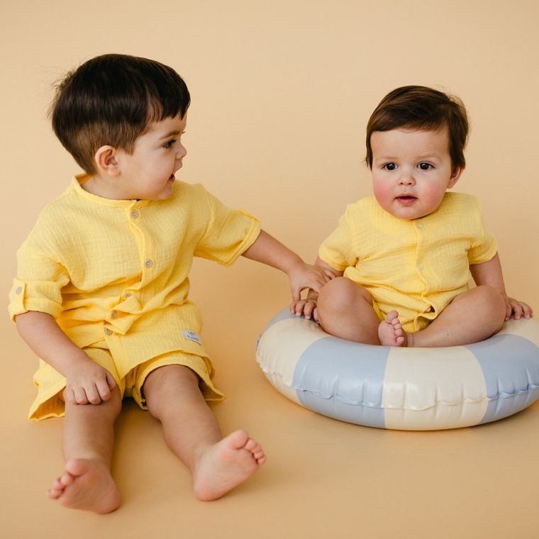 Koszula chłopięca z krótkim rękawem, żółta, Eevi