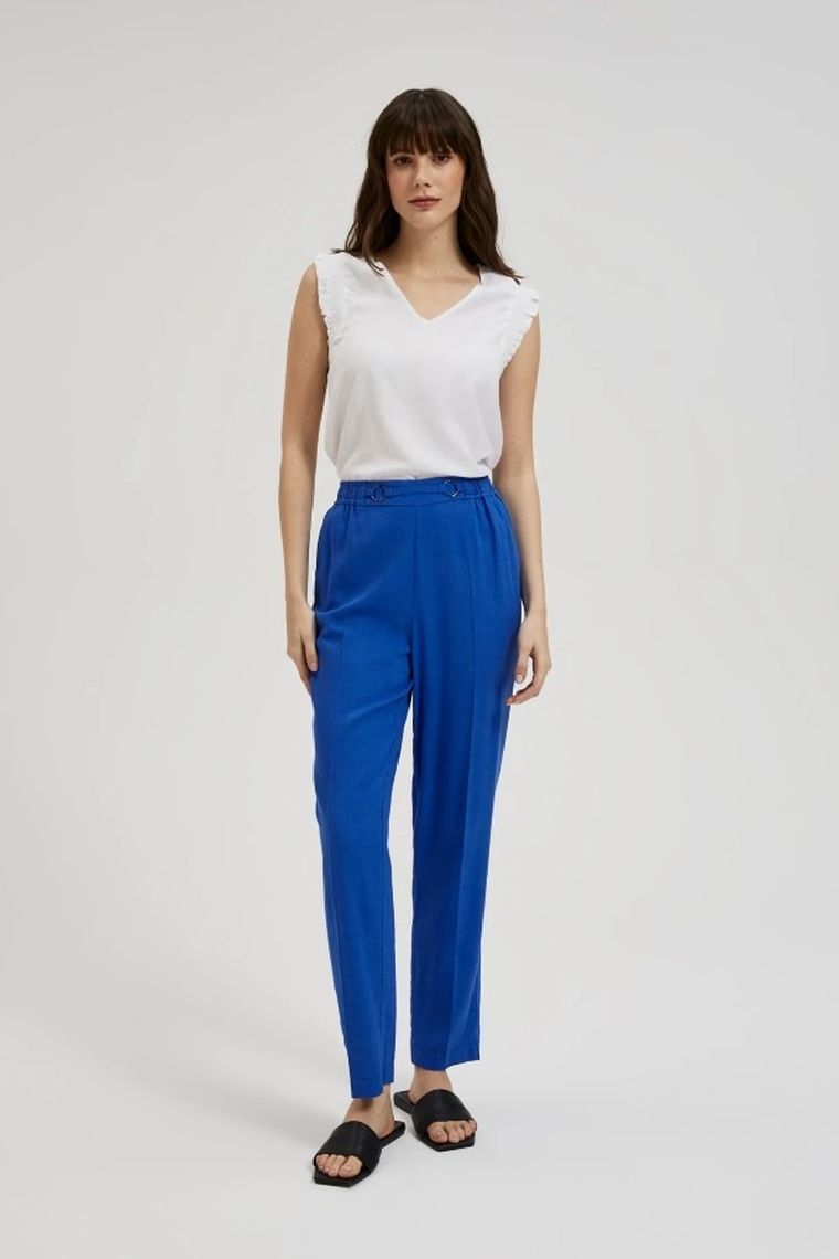 Koszula damska bez rękawów, biała, Moodo