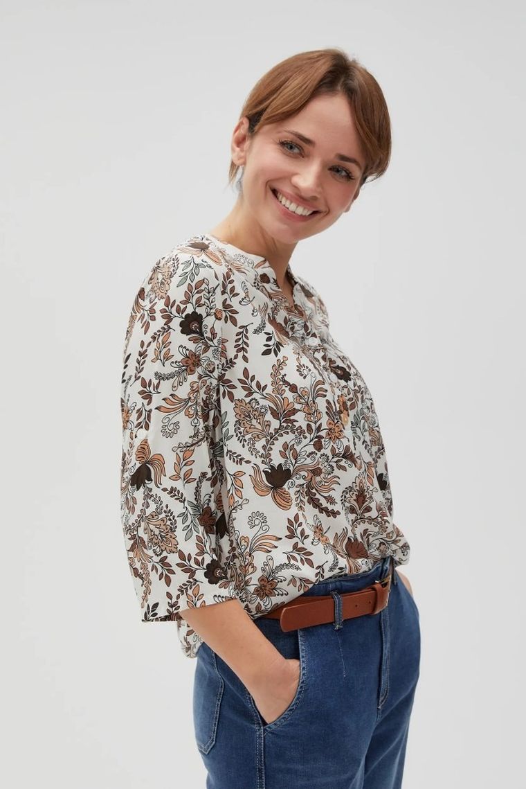 Koszula damska, beżowa, Moodo