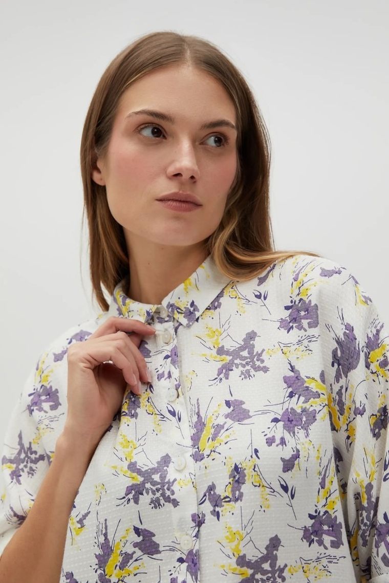 Koszula damska, fioletowa, Moodo