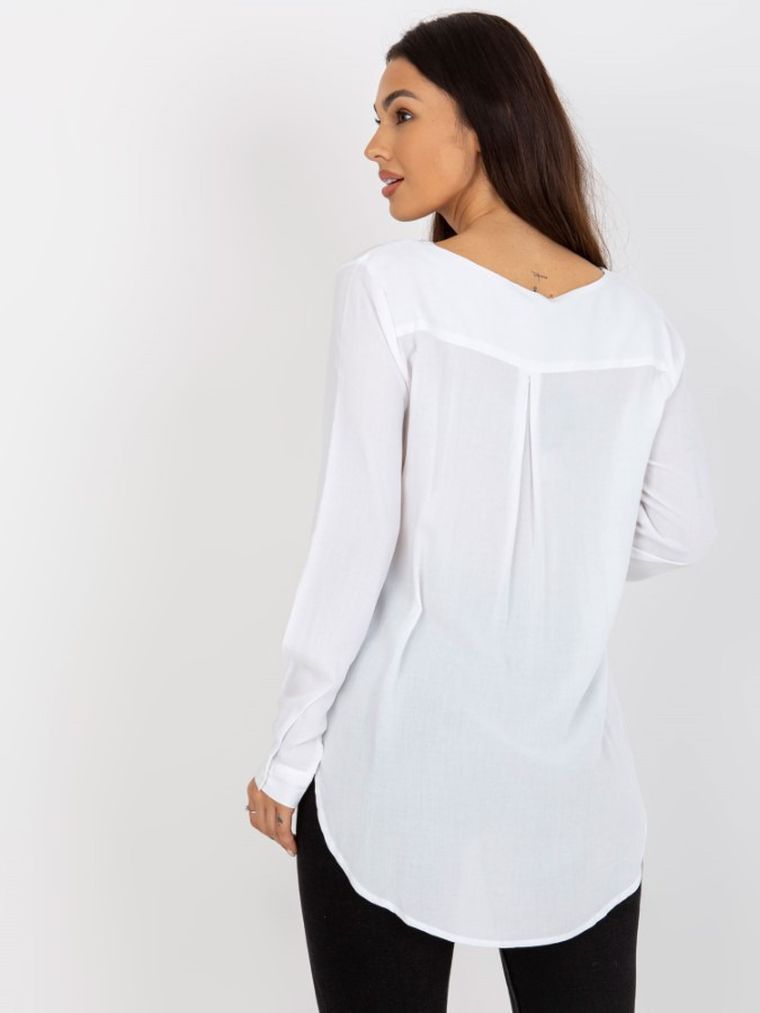Koszula damska z długim rękawem, biała, Sublevel