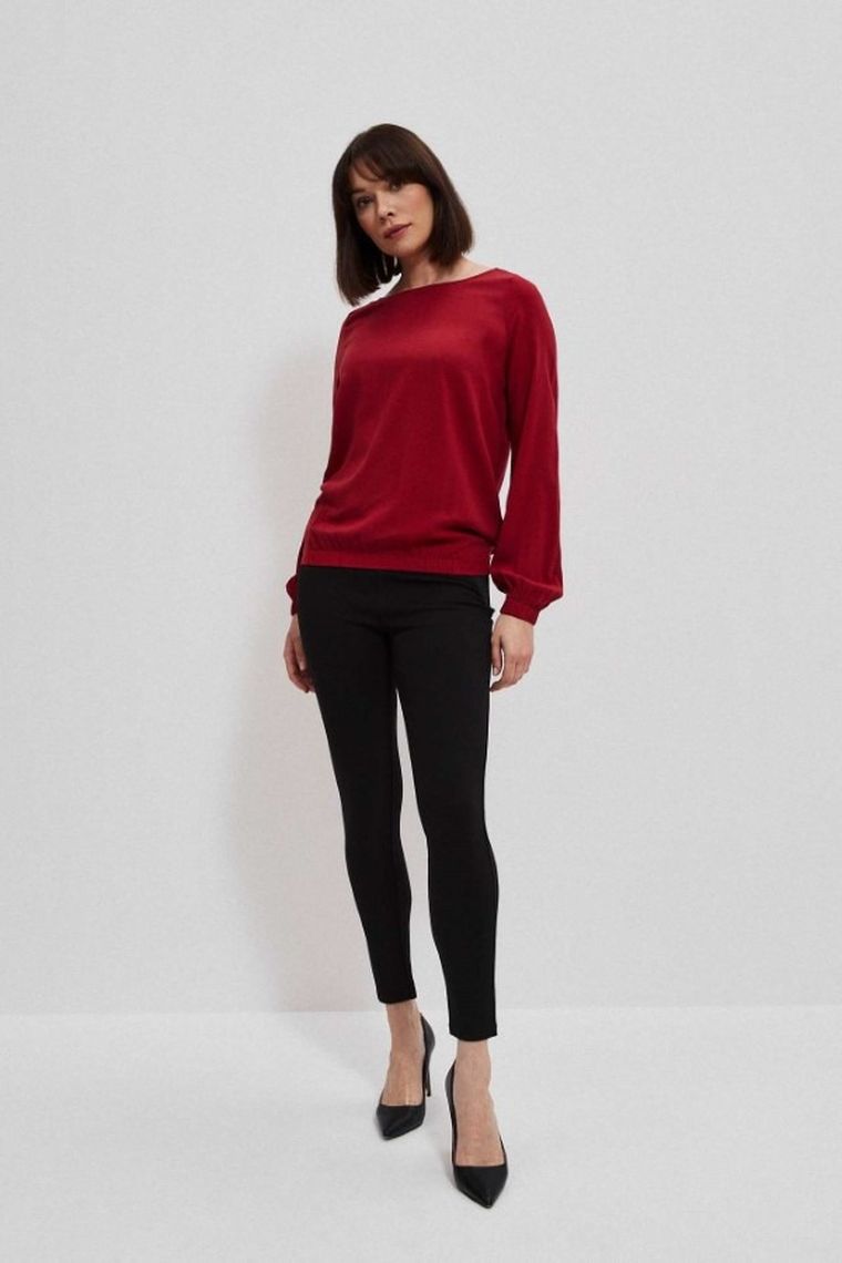 Koszula damska z długim rękawem, czerwona, Moodo