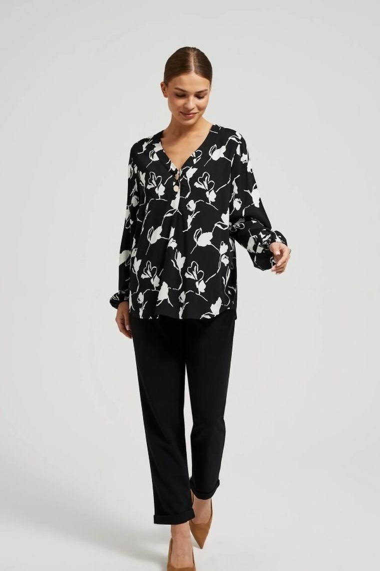 Koszula damska z długim rękawem, mix, Moodo