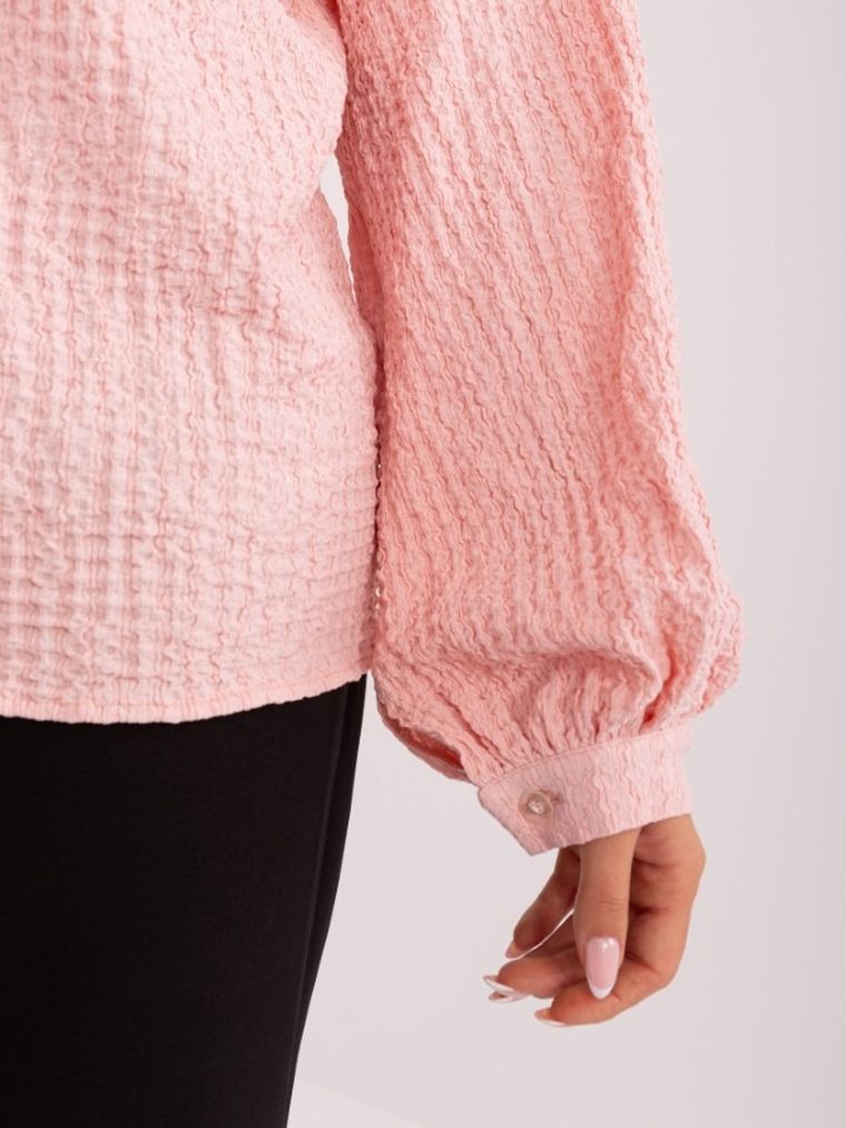 Koszula damska z długim rękawem, różowa, Lakerta