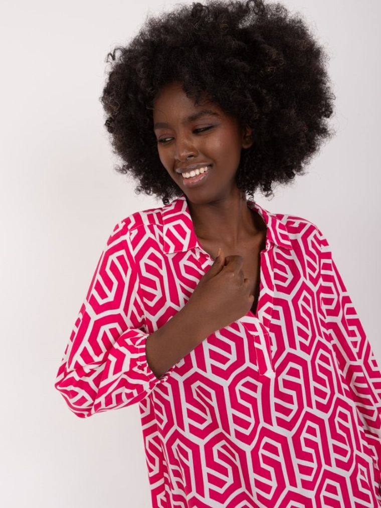 Koszula damska z długim rękawem, różowa, Sublevel