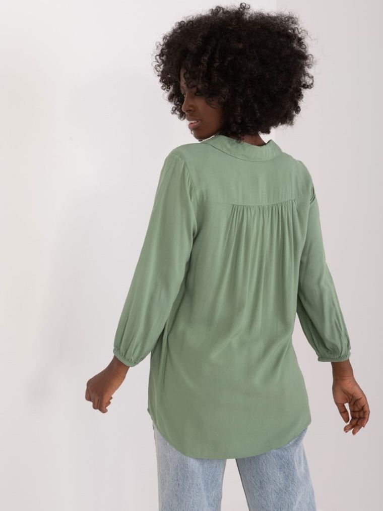 Koszula damska z długim rękawem, zielona, Sublevel