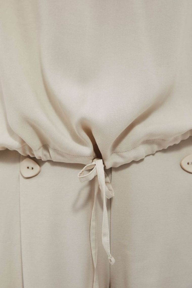 Koszula damska z krótkim rękawem, beżowa, Moodo