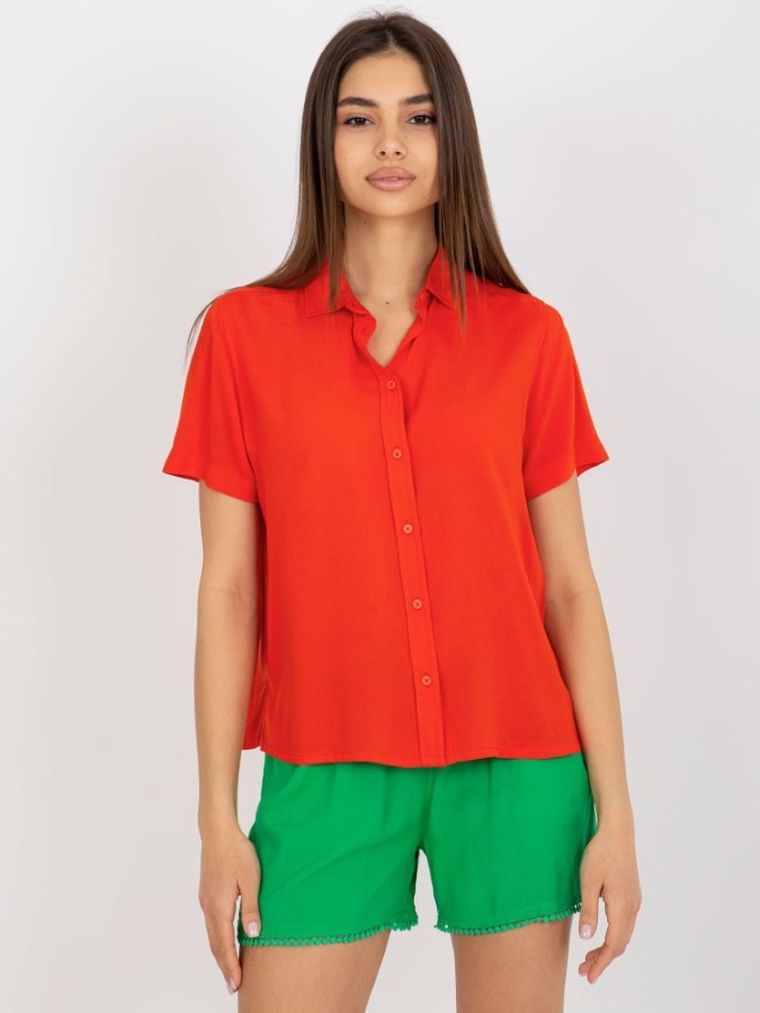 Koszula damska z krótkim rękawem, pomarańczowa, Sublevel