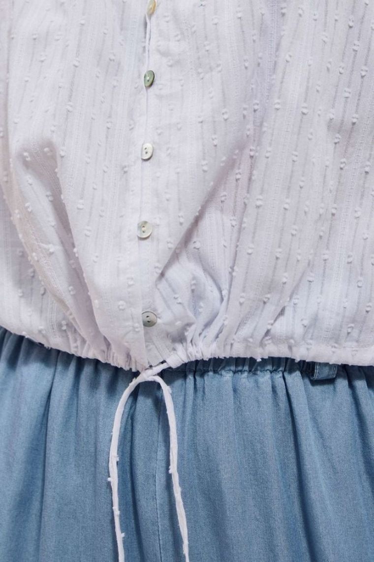 Koszula damska z rękawem 3/4, biała, Moodo