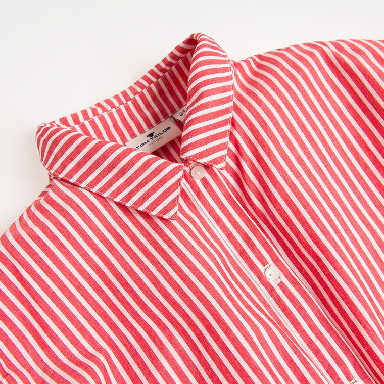 Koszula dziewczęca z długim rękawem, biało-czerwona, Tom Tailor