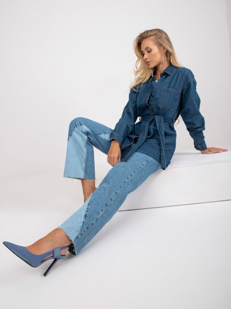 Koszula jeansowa damska, denim, Rue Paris