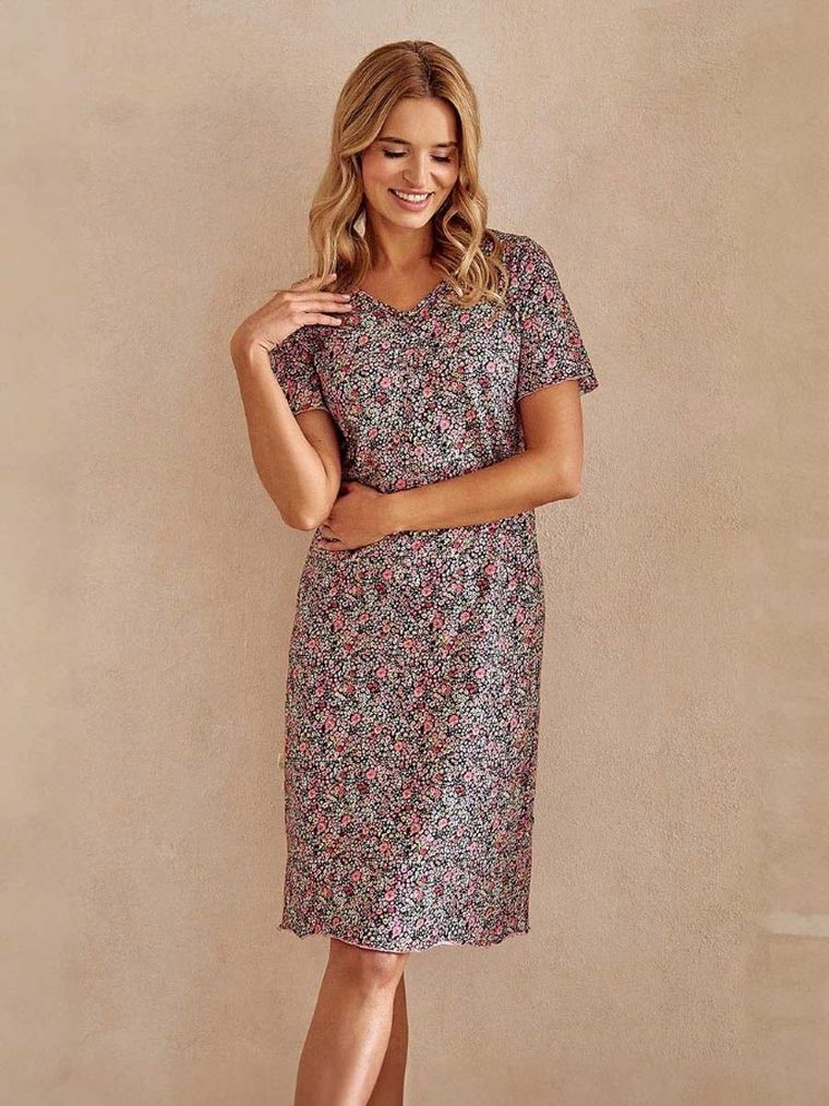 Koszula nocna damska z krótkim rękawem, mix, Taro