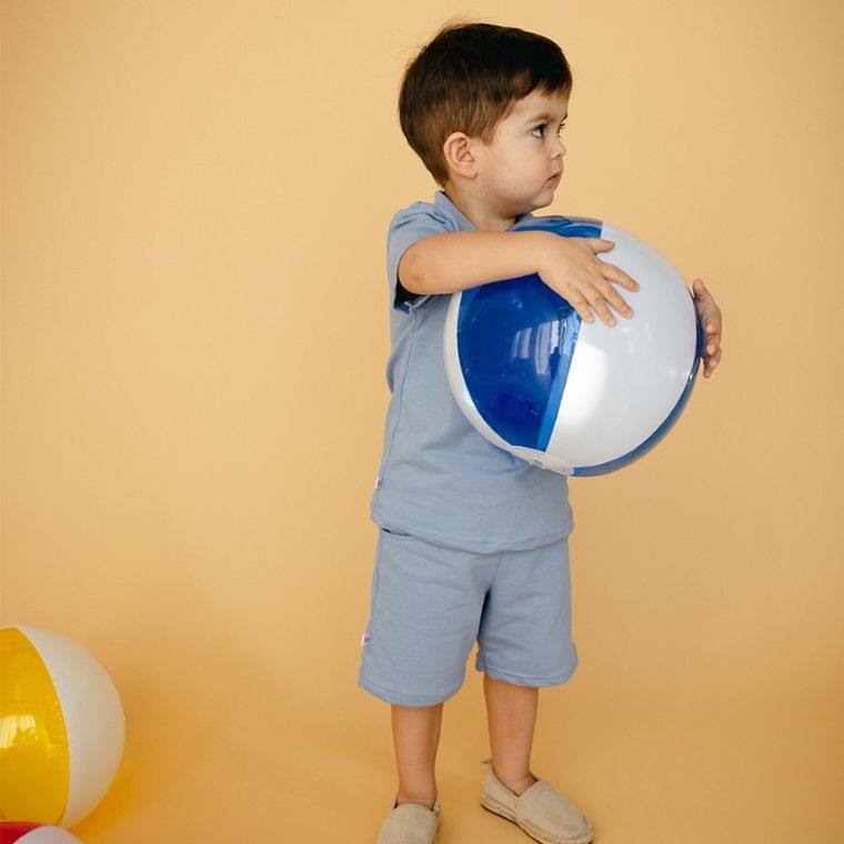 Koszulka polo chłopięca z krótkim rękawem, niebieska, Eevi