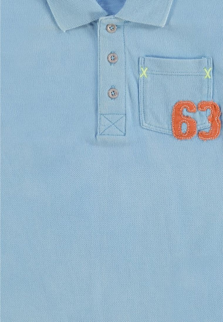 Koszulka polo chłopięca z krótkim rękawem, niebieska, Lief