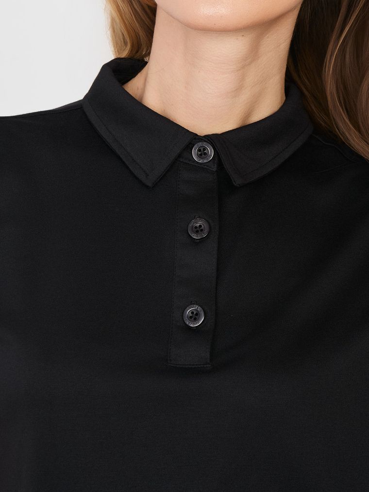 Koszulka polo damska z krótkim rękawem, czarna, Sublevel
