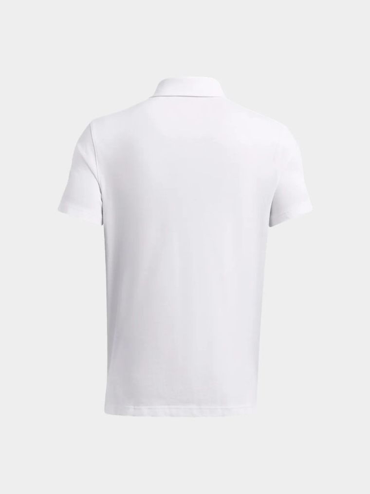 Koszulka polo męska z krótkim rękawem, biała, Under Armour