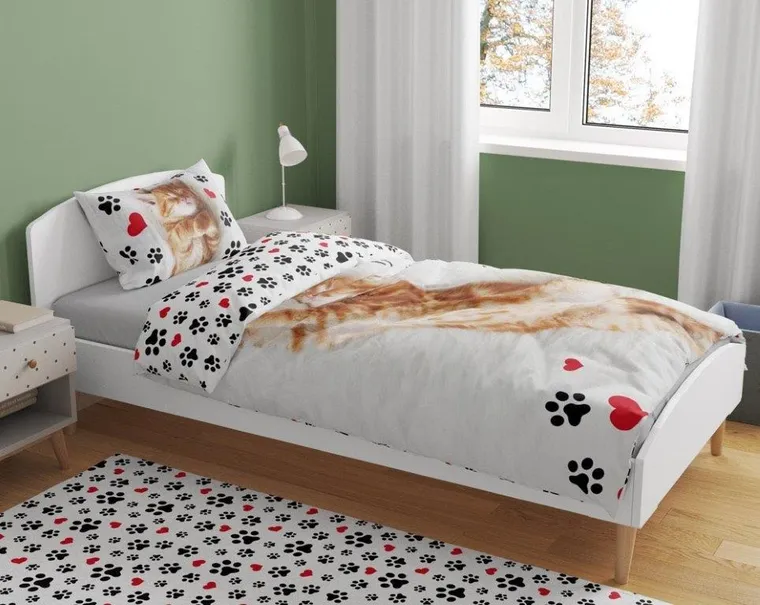 Kotek, 2-częściowy komplet pościeli bawełnianej, 140-200 cm