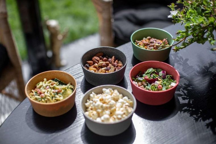 Koziol, Connect, zestaw dwóch misek, Organic Ash Grey, 890 ml