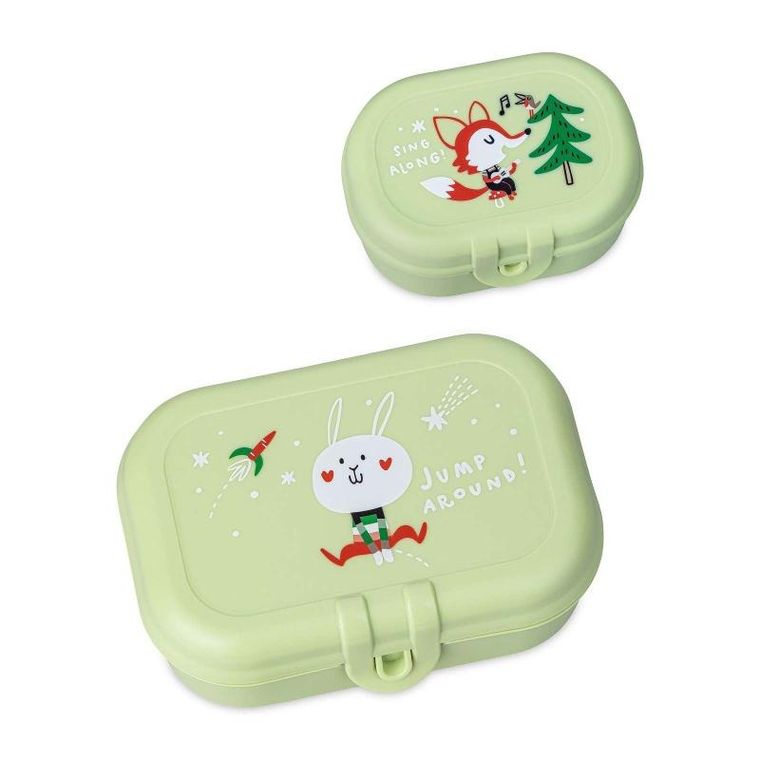 Koziol, Hop On At Home, zestaw lunchboxów, 2 szt. + bidon, 200 ml