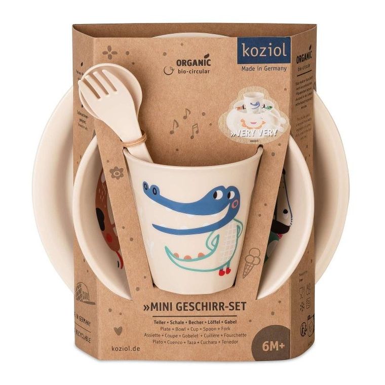 Koziol, Hop On At Home, zestaw obiadowy dla dzieci, beżowy