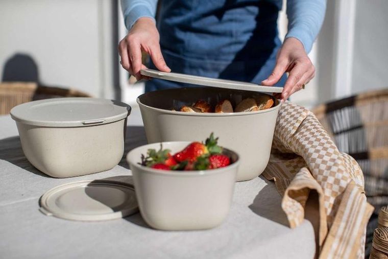 Koziol, pudełko z pokrywką 1l + 2l + 4l, Connect box Set Stockholm, 3 szt.