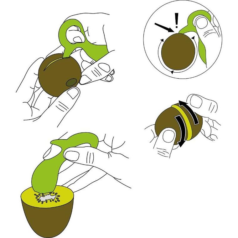 Koziol, zestaw Energy-tools: obieraczka, 2x łyżka, 3 szt.