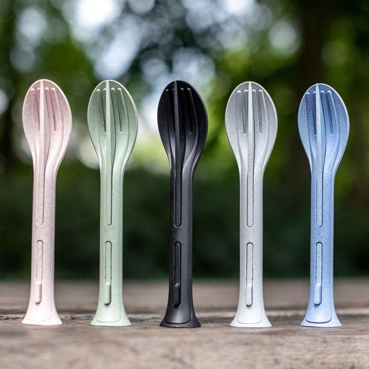 Koziol, zestaw sztućców, Klikk Organic, sprytny sposób składania, 3 elementy