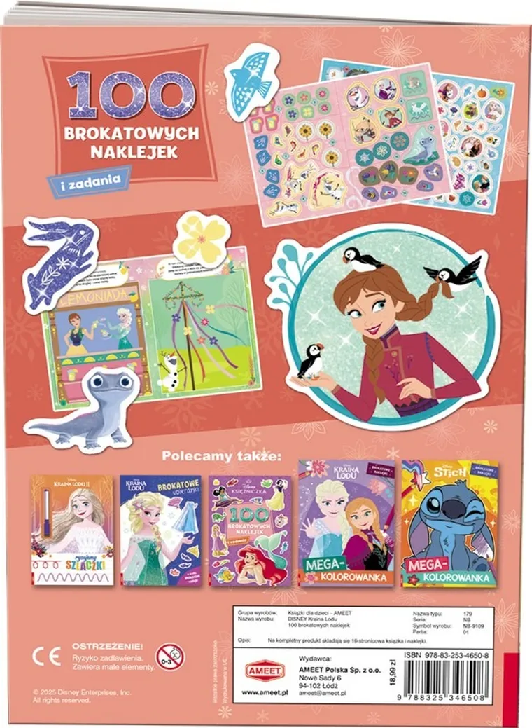 Kraina Lodu. 100 brokatowych naklejek