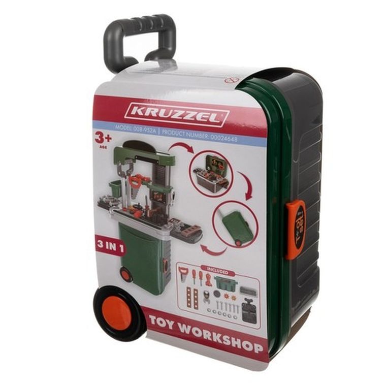 Kruzzel, warsztat z narzędziami i walizką